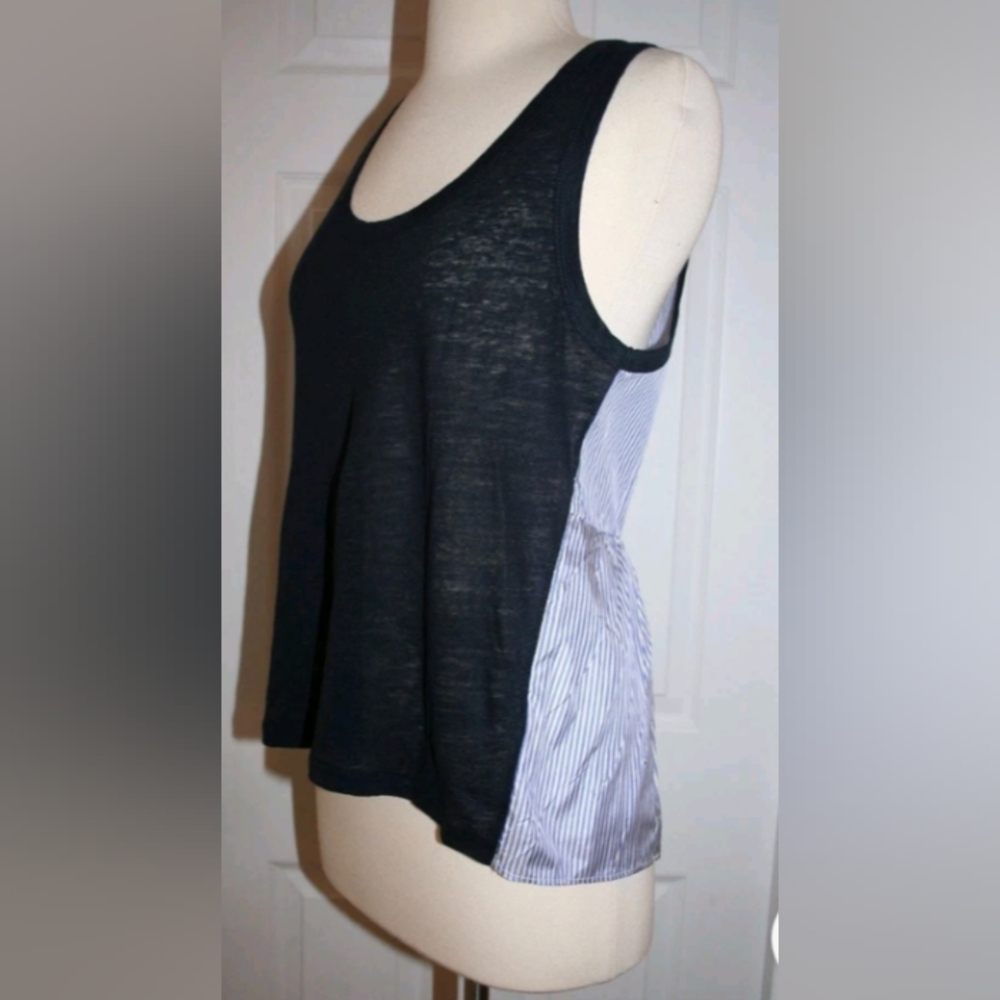 Elegant Navy and White Striped Women's Tank Top